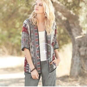 🤩 Gorgeous Peruvian Connection kumasi kimono jacquard knit cardigan size small